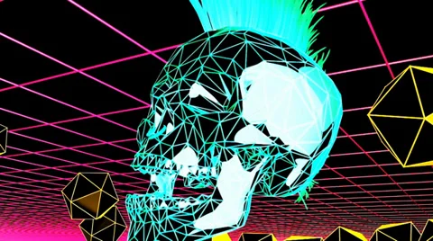 FluoSkull VJ CLip (3) Stock Footage 33739693