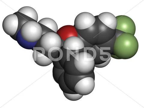 Fluoxetine antidepressant drug (ssri class), chemical structure. ~ Clip ...