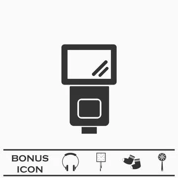 Flush bulb icon flat Stock Illustration