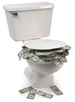 Flush with cash Foto stock