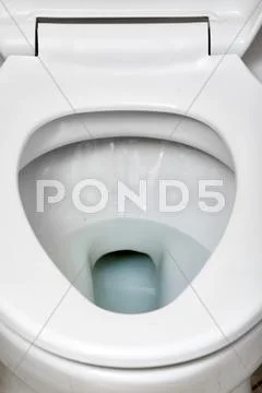 Flush toilet bowl. Stock Photos