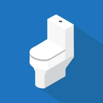 Flush toilet ,flat vector design Stock Illustration