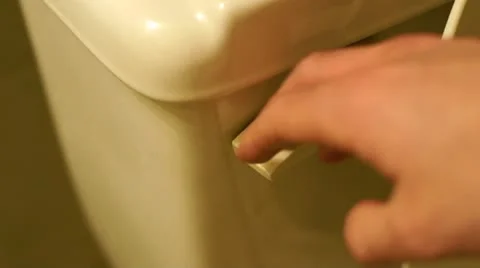 Flush The Toilet Switch Vídeo Stock 10687285
