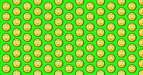 Flushed blushed expression emoji. Loopable animated pattern background on G.. Vídeos de archivo 224361646