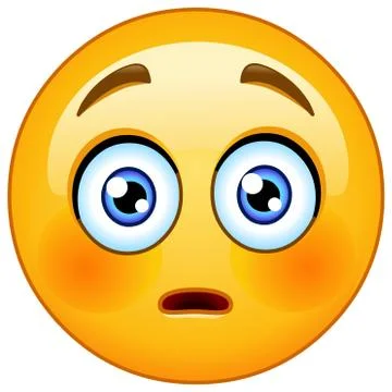 Flushed emoticon Stock Illustration