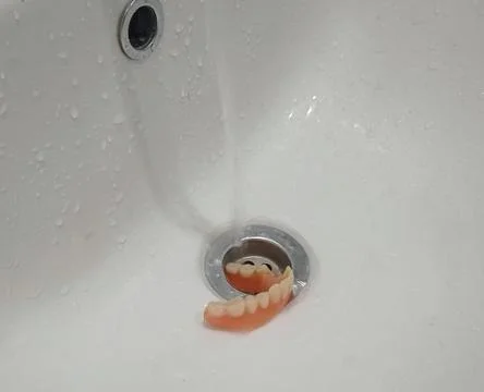 Flushed teeth Stockfoto's