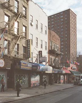 Flushing Avenue, at Broadway Triangle in Brooklyn, New York Stock Photos