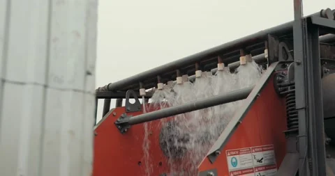 Flushing Device for amber Mining. Discharge flows under pressure Stock Footage 222958778