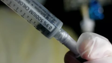 Flushing IV Line Stock-Footage 12568588