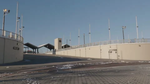 Flushing meadows pedestrian bridge Stock Footage 266107828