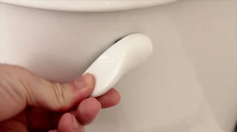 Flushing Toilet Action with Sound Stock Footage 10953792