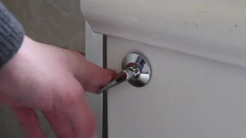 Flushing A White Toilet Stock Footage 237966538