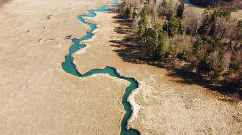 Fluss durchs Schilf Foto stock