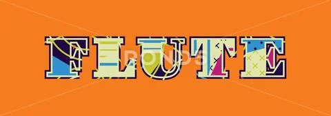 Flute Concept Word Art Illustration Stock Illustration