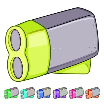 Flute hand crank flashlight cartoon vector graphic Stock Illustration