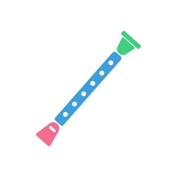 Flute icon, modern flat design color sign vector Stock-Illustration