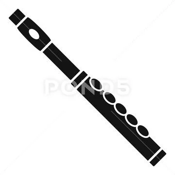 Flute icon, simple style Stock Illustration