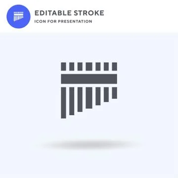 Flute icon vector, filled flat sign, solid pictogram isolated on white, logo  Ilustración de archivo