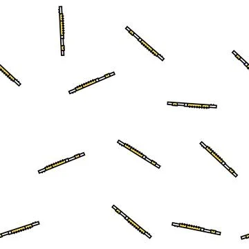 Flute music playing instrument vector seamless pattern Stock Illustration