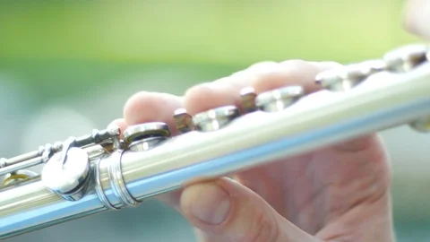 Flute player close up Stock Footage 86141080