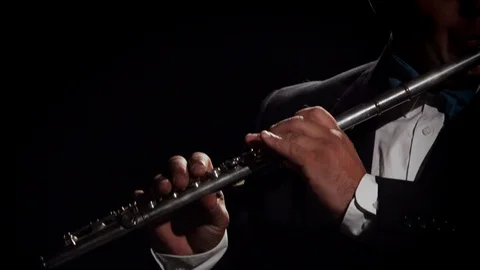 Flute Player Close Video stock 111929263