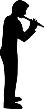 Flute player Stock Illustration