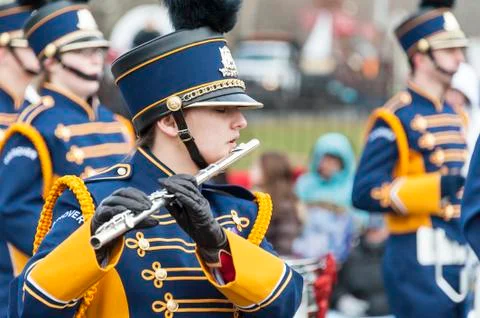 Flute player parade Stock Photos
