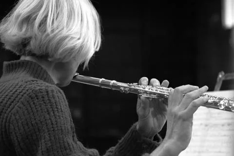 Flute player Stock Photos