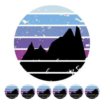 Flute retro sunset cartoon vector graphic Stock Illustration