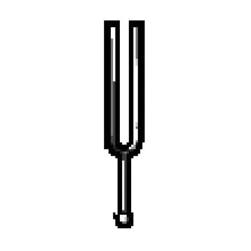 Flute tuning fork pixel art vector illustration Stock Illustration