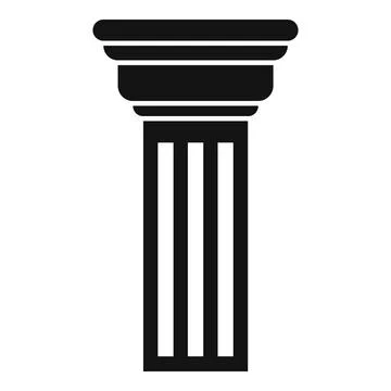 Fluted column with capital representing classical architecture Stock Illustration