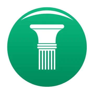 Fluted column icon green Stock Illustration