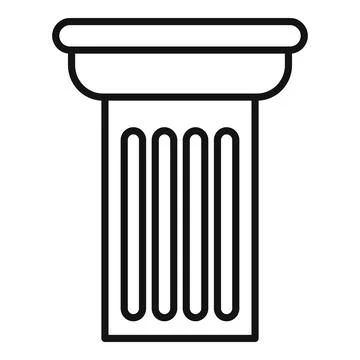 Fluted column icon representing classical architecture and history Stock Illustration