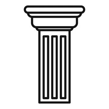 Fluted column representing classical architecture and historical structure Stock Illustration