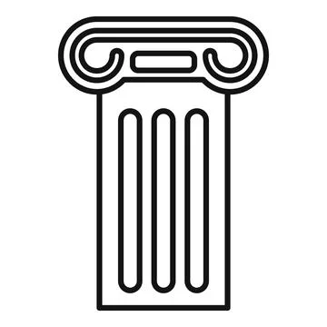 Fluted column with triple flutes representing classical architecture Stock Illustration