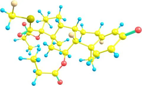 Fluticasone propionate molecular structure isolated on white Stock Illustration