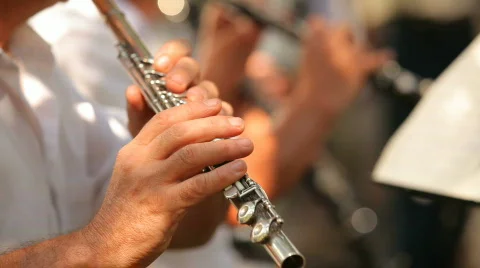 Flutist plays the flute Video stock 846248