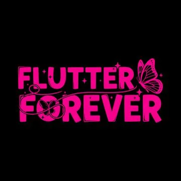 Flutter Forever Pink Butterfly Graphic Design tshirt design Stock Illustration