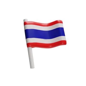 Fluttering 3d flag Thailand Stock Illustration