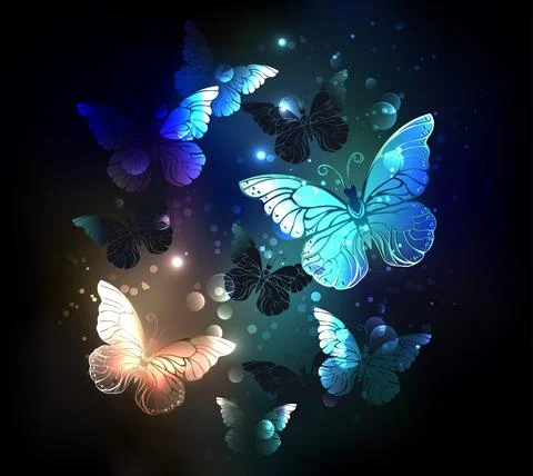 Fluttering butterfly Stock Illustration