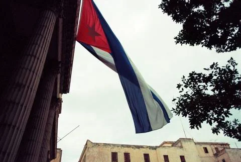 Fluttering Cuban flag, A.D. Stock Photos