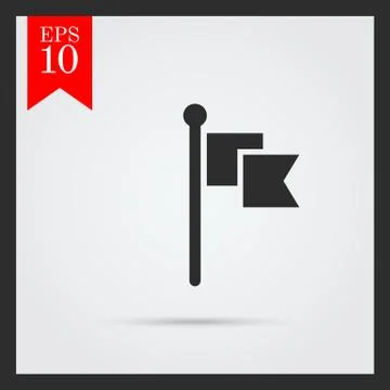 Fluttering flag 스톡 일러스트