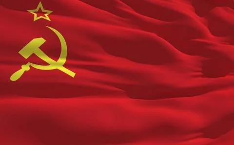 Fluttering flag of Soviet Union on the wind Stock Illustration