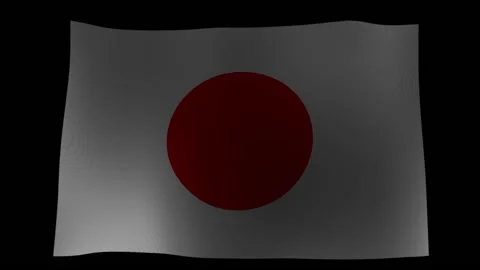 Fluttering japanese flag Stock Footage 131207290