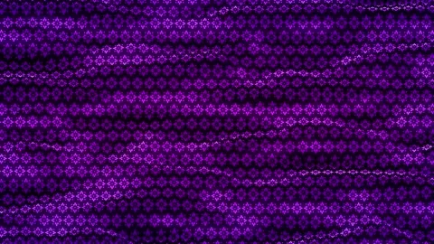 Fluttering purple fabric patterned with flower ornamentation. Background with Stock Footage 148545150
