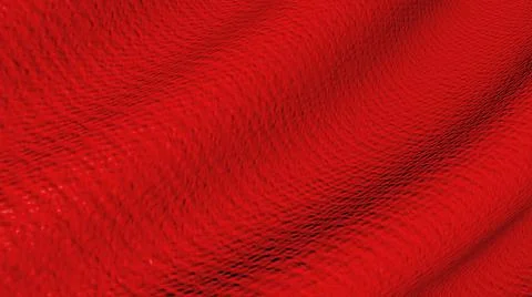 Fluttering red fabric texture. Stock Illustration