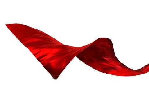 Fluttering red silk Stock Illustration