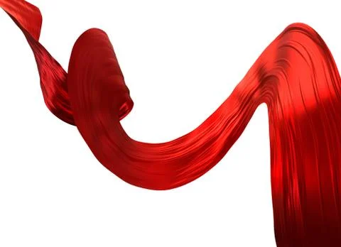 Fluttering red silk Stock Illustration