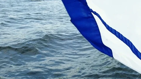 Fluttering scuba flag indicating divers in water Stock Footage 85021311
