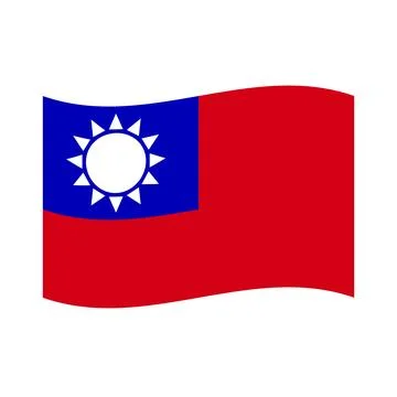 Fluttering Taiwanese flag icon. Vector. Stock Illustration